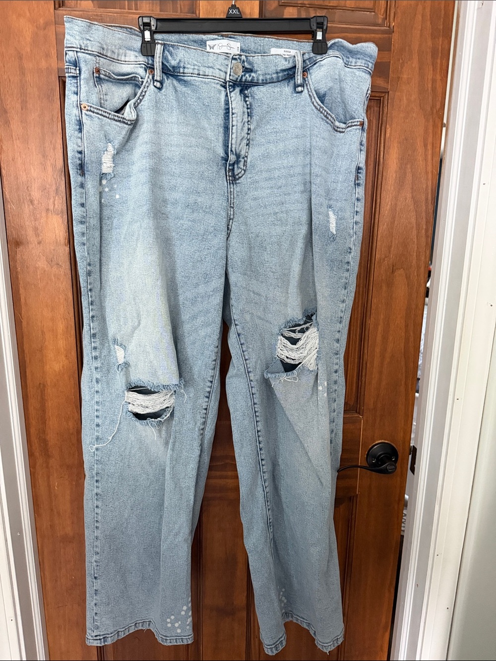 Jessica Simpson Light Blue Ripped Boyfriend Jeans